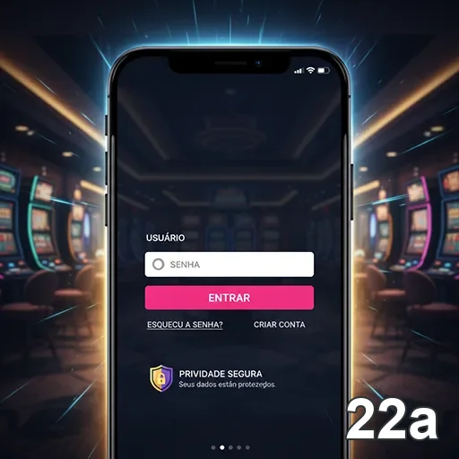 Tela de login do cassino online 22a com campos de usuário e senha.