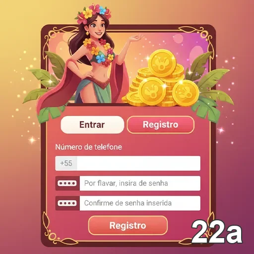Tela de login com opções de registro no 22a.