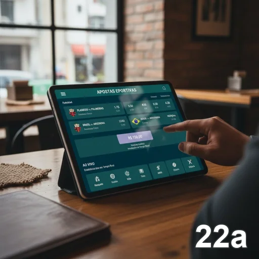 Usuário acessando aplicativo da 22a para apostas rápidas.