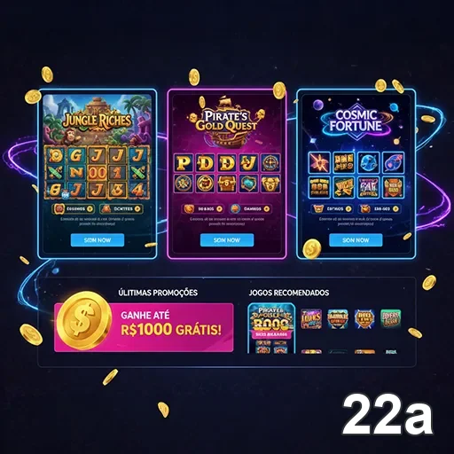 Interface de login rápido da 22a, com jogos disponíveis.