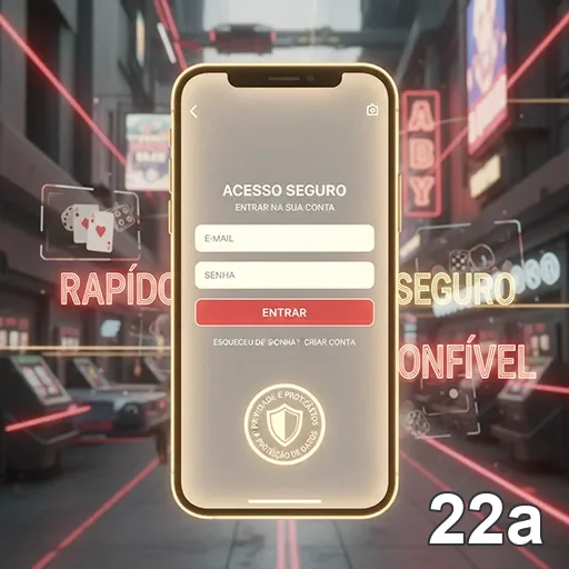 Tela de login do 22a mostrando acesso seguro ao cassino.