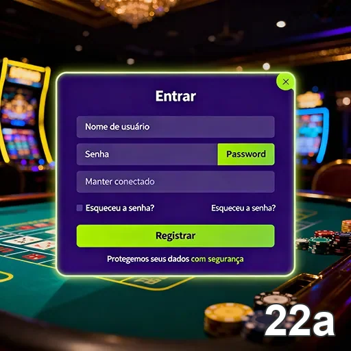 Tela de login da plataforma 22a para serviços VIP.