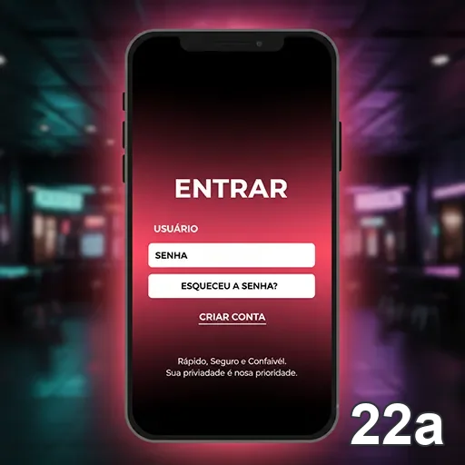 Tela de login do aplicativo 22a para acesso seguro.