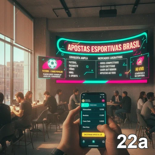 Interface do 22a destacando opções de apostas esportivas ao vivo.