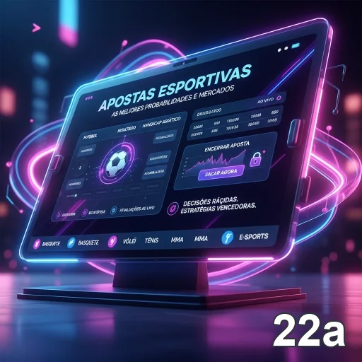Tela de apostas esportivas interativa no 22a.