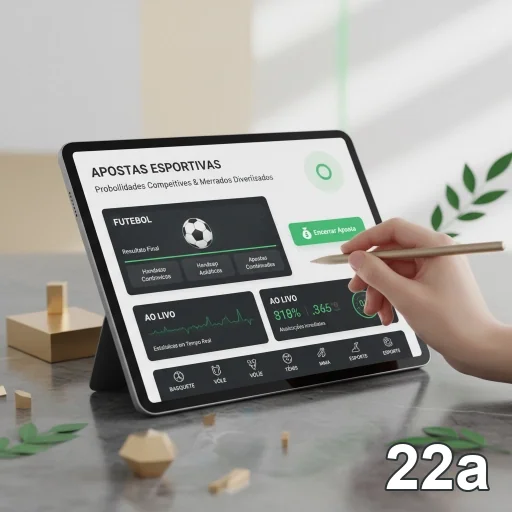 Tela de apostas esportivas do site 22a com dados ao vivo.