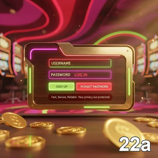 Interface de login do aplicativo 22a com design atrativo.