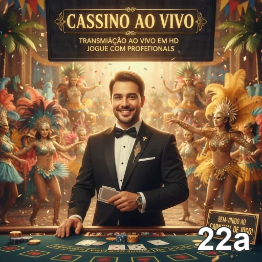 Dealer ao vivo em ação no cassino 22a com jogadores.