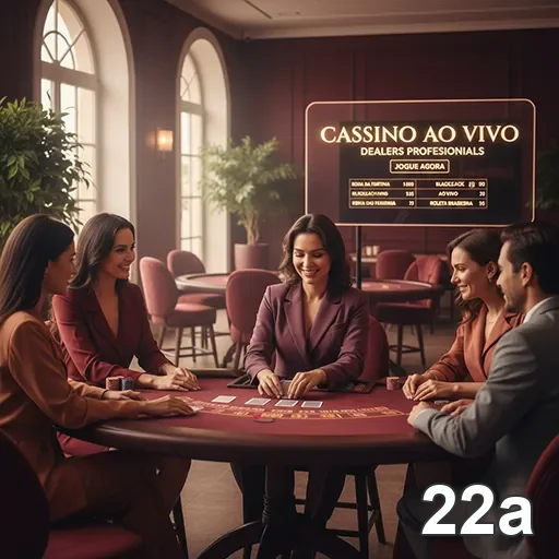 Jogadores interagem com dealers ao vivo na plataforma 22a.