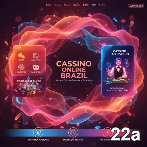 Tela do site 22a com opções de jogos de cassino online.