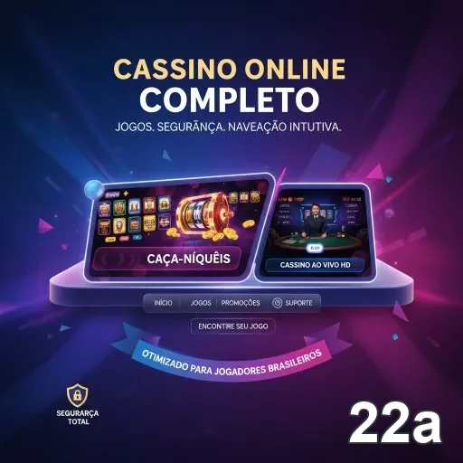 Tela de jogos de cassino ao vivo com 22a, destacando opções.