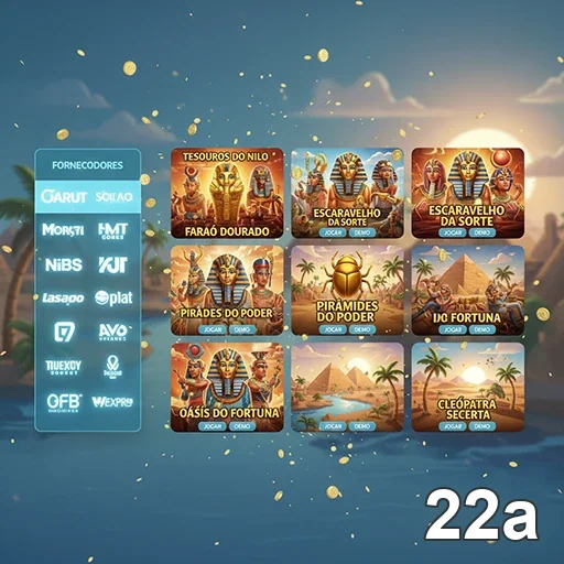 Slots do cassino online 22a com diversos temas e estilos.