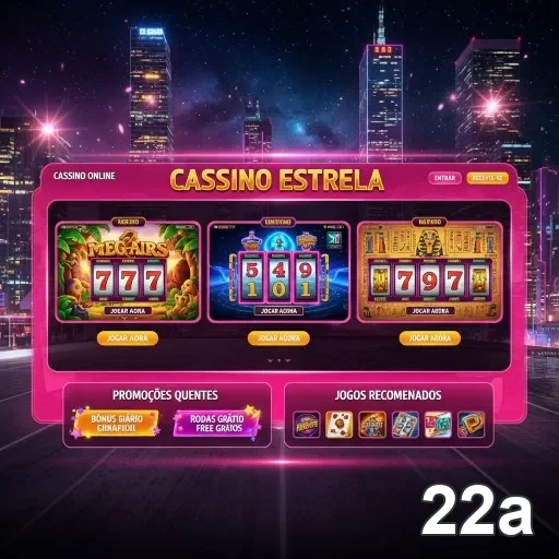 Interface do site 22a mostrando jogos de caça-níqueis.