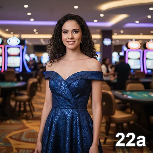 Dealer ao vivo em ambiente de cassino VIP na 22a.