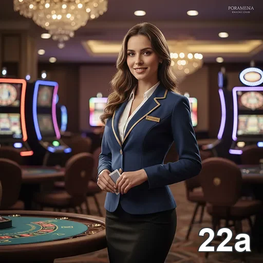 Dealer profissional apresenta jogos ao vivo no 22a.