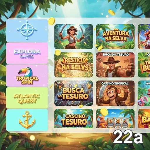 Interface de ofertas personalizadas da 22a com jogos variados.