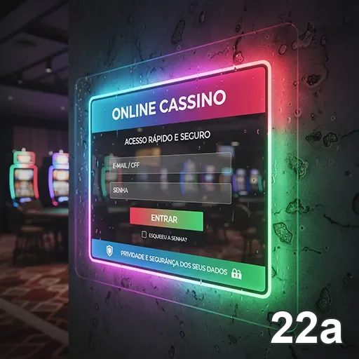 Tela de login do cassino online 22a com acesso seguro.