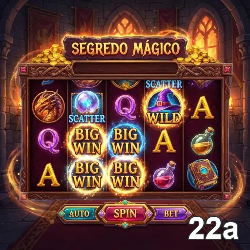 Tela do jogo 'Segredo Mágico' com ganhos destacados no 22a.