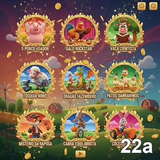 Tela do aplicativo 22a com slots variados e interativos.