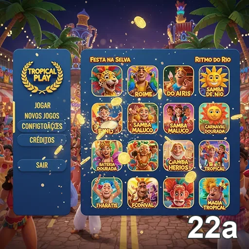 Interface da 22a com jogos ao vivo e opções de aposta.