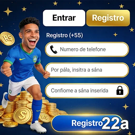 Tela de registro para serviços VIP na 22a, com jogador animado.