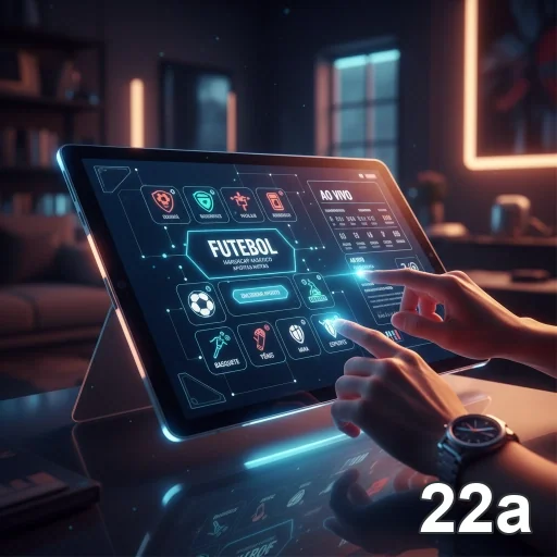 A interface de promoções da 22a com jogo de futebol em destaque.