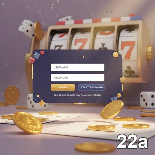 Tela de login da 22a para acesso a jogos VIP exclusivos.