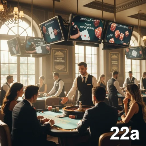 Jogadores em mesa VIP do cassino ao vivo no 22a.
